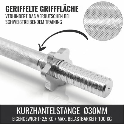 Kurzhantelset Gusseisen 30 kg Silber - Gorilla Sports Schweiz