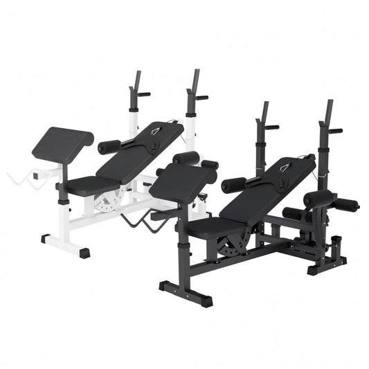 Banc de musculation universel multi-gym blanc/noir 