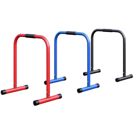 Push-up Stand Bar Parallettes Schwarz/Rot/Blau - Gorilla Sports Schweiz