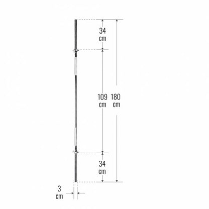 Langhantelstange mit Sternverschluss 180 cm