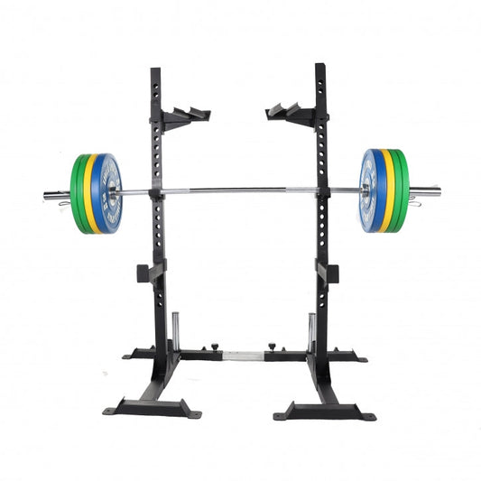 Squat Rack inkl. Olympia Bumper Plates Profi Langhantelset 140 kg - Gorilla Sports Schweiz