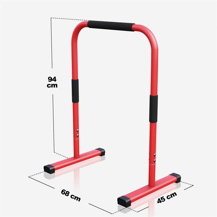 Push Up Stand Dip Barren Schwarz/Rot/Blau - Gorilla Sports Schweiz