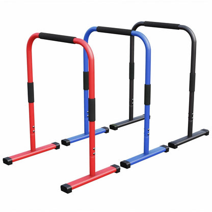 Push Up Stand Dip Barren Schwarz/Rot/Blau - Gorilla Sports Schweiz