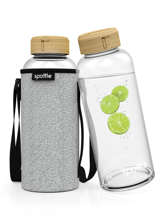 Glasflasche mit Neoprenhülle von Spottle 1.5 L - Gorilla Sports Schweiz