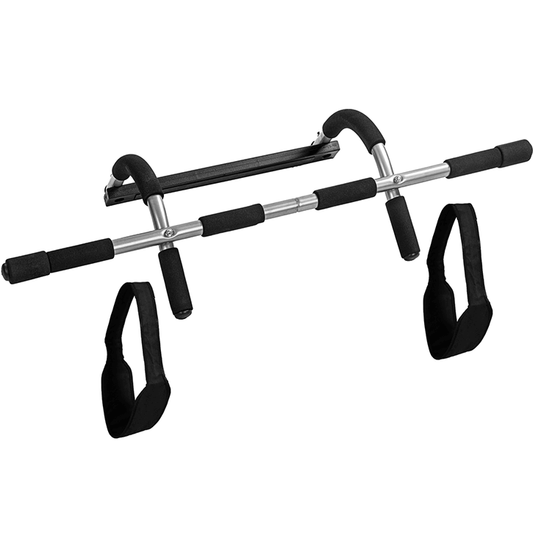 Barre de traction MOVIT avec boucles, barre de porte, argent