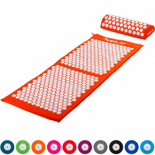 Tapis d'acupression avec oreiller 130x50 cm