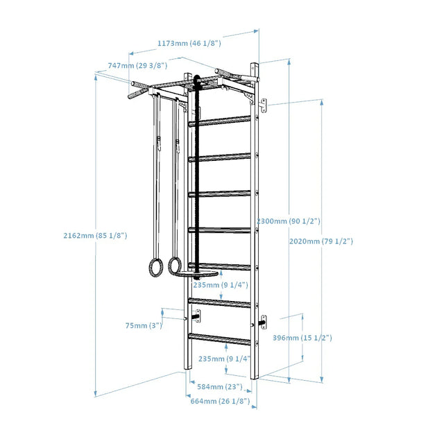 Benchk Sprossenwand System 221B+A076 - Gorilla Sports Schweiz