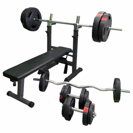 Hantelbank mit Ablage Kunststoff-Grip 100 kg - Gorilla Sports Schweiz