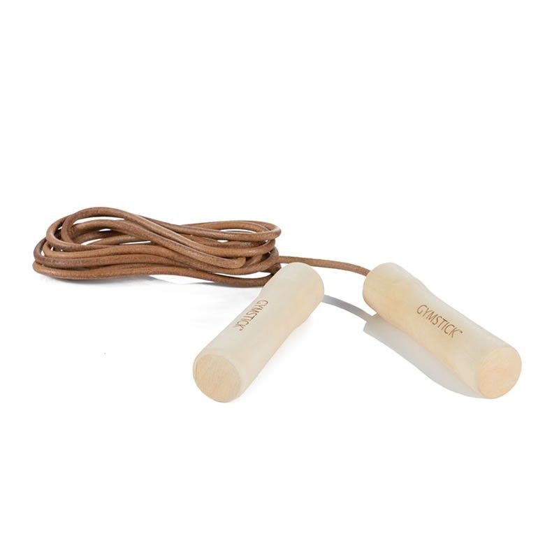 Gymstick Leder Springseil (Holzgriffe)