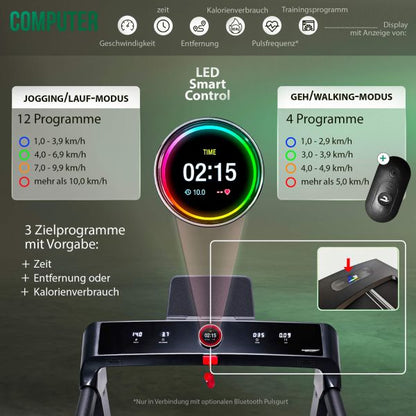 Laufband 2in1 schwarz - Gorilla Sports Schweiz