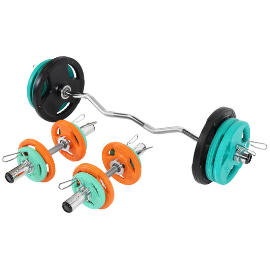 Olympia Curl-Set Gummi Gripper 75 kg - Gorilla Sports Schweiz