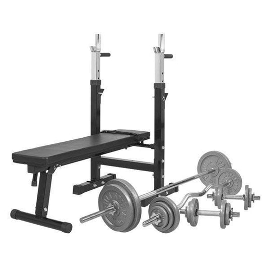 Banc de musculation avec étagère en fonte 108 kg