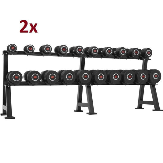 Kurzhantelset Profi inkl. Ständer Gummi 1050 kg